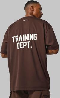 Man Active Oversized Training Dept Performance T-Shirt, Chocolate - M