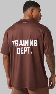 Man Active Oversized Training Dept Performance T-Shirt, Chocolate - M