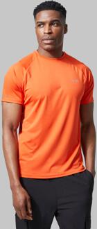 Man Active Raglan Fitness T-Shirt, Orange - XS