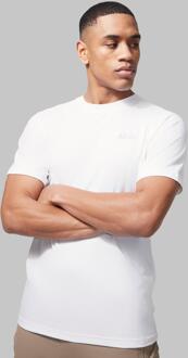 Man Active Raglan Fitness T-Shirt, White - L
