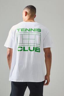 Man Active Tennis Club Oversized T-Shirt, White - L