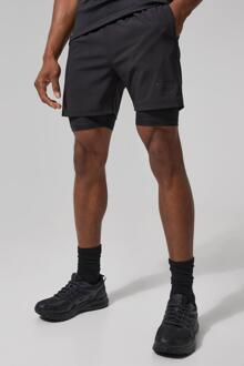 Man Active Training Dept 2-In-1 Shorts, Black - XS
