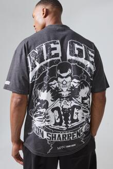 Man Active X Og Gym Oversized Extended Neck T-Shirt, Charcoal - M