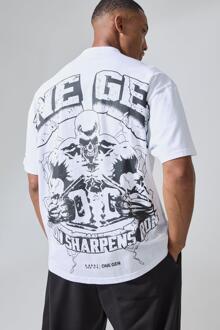Man Active X Og Gym Oversized Extended Neck T-Shirt, White - XS