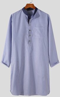 Man Casual Zakken Comfortabele Nachtjapon Incerun Heren Leisure Gestreepte Slaap Gewaden Stand Kraag Knoppen Badjassen Homewear S-5XL 4XL