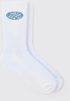 Man Logo Socks, White - ONE SIZE