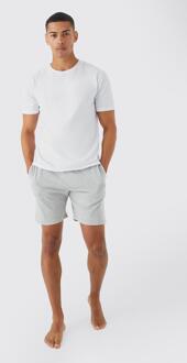 Man Loungewear Set Met Shorts, Grey - XL