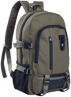 Man Rugzak Mannen Mode Eenvoudige Dubbele Schouder Canvas Rugzak Voor Reizen Schooltas Zaino Mochila Hombre Sac A Dos # O leger groen