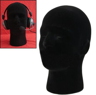 Man Styrofoam Foam Mannequin Oefenpop Head Model Pruiken Bril Cap Display Stand Zwart