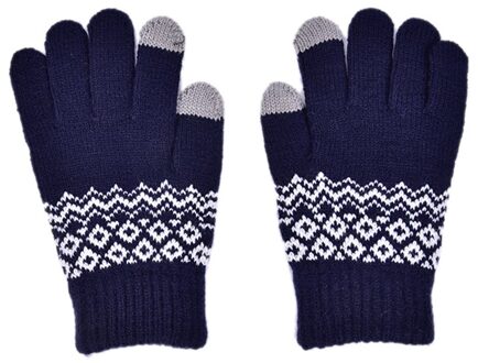 Man Vrouwen Kasjmier Gebreide Winter Handschoenen Kasjmier Gebreide Vrouwen Herfst Winter Warme Dikke Handschoenen Touch Screen Skiën Handschoenen Blauw