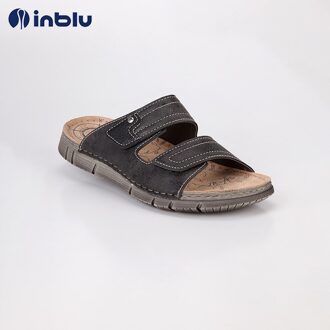 Man zomer zwart lederen slippers gezellig strand schoenen thuis-dragen schoenen 42