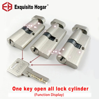 Management Same Key Open All Keys 60 70 75 80 85 90mm Cylinder Door Hardware Security Locks Brass Cylinder Single Interlocking