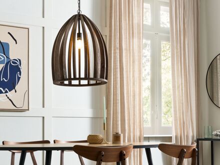 MANAIR - Hanglamp-Donkere houtkleur-Mangohout Bruin