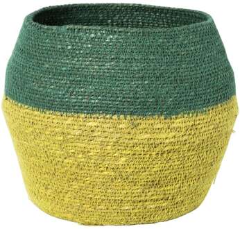Mand colorblock - groen/geel - ø20x25 cm