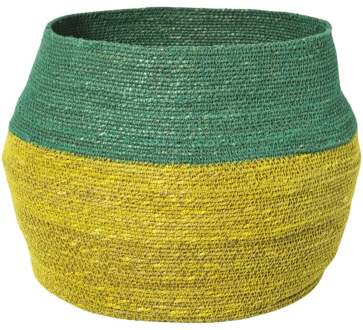 Mand colorblock - groen/geel - ø35x26 cm