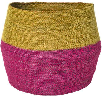 Mand colorblock - roze/geel - ø35x26 cm