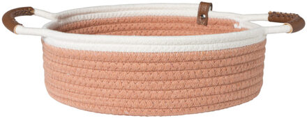 Mand colors laag - oranje/wit - ø27x9 cm