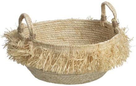 Mand Fringes - Naturel - 20xØ35 Cm - Raffia - Beige