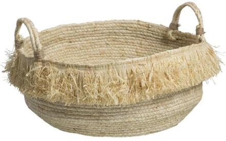 Mand Fringes - Naturel - 23xØ40 Cm - Raffia - Beige