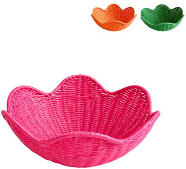 Mand geweven bloem - ø27x11 cm - diverse varianten