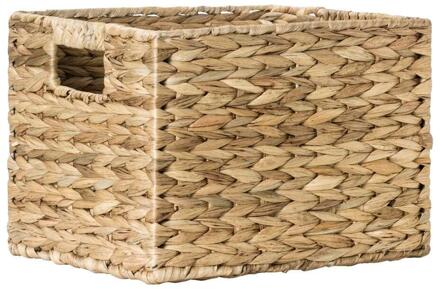 Mand Jaap - Naturel - 30x25x22 Cm - Waterhyacint - Bruin