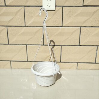 Mand Opknoping Planter Tuin Bloem Plant Potten Indoor Outdoor Planten, Succulent Opknoping Planter Manden Met Haak wit