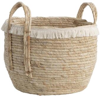 Mand Pablo L - Naturel - Stro - 32xØ33,5 Cm - Zeegras - Bruin