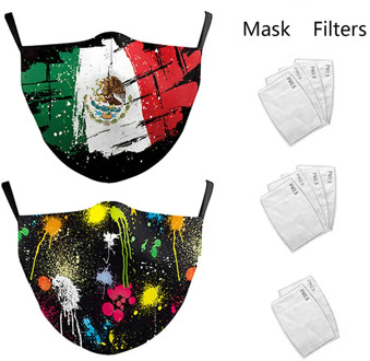 Mandala 3D Flower Print Face Mask For Men Women PM2.5 Filter Dust Mouth Mask Washable Reusable Mouth Cover Fashion Fabric Masks