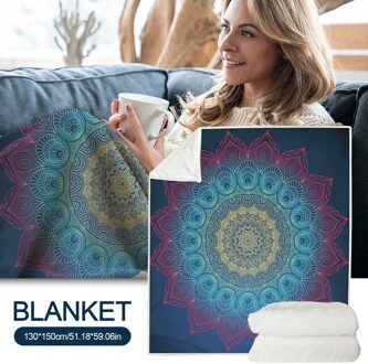 Mandala 3D Gedrukt Gooi Tv Deken Watten Dubbele Dikke Warme Gezellige Bed Sofa Wrap Deken