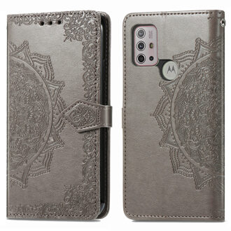 Mandala Booktype Motorola Moto G30 / G10 (Power) hoesje - Grijs