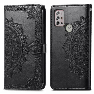 Mandala Booktype Motorola Moto G30 / G10 (Power) hoesje - Zwart