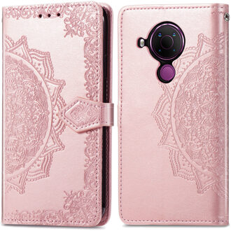 Mandala Booktype Nokia 5.4 hoesje - Rosé Goud