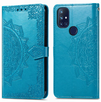 Mandala Booktype OnePlus Nord N10 5G hoesje - Turquoise