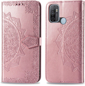 Mandala Booktype Oppo A53 / Oppo A53s hoesje - Rosé Goud