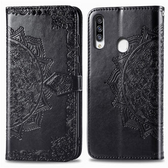 Mandala Booktype Samsung Galaxy A20s hoesje - Zwart