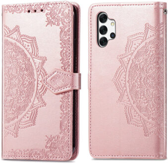 Mandala Booktype Samsung Galaxy A32 (5G) hoesje - Rosé Goud