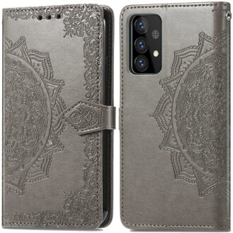 Mandala Booktype Samsung Galaxy A52 (5G) / A52 (4G) hoesje - Grijs