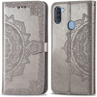 Mandala Booktype Samsung Galaxy M11 / A11 hoesje - Grijs