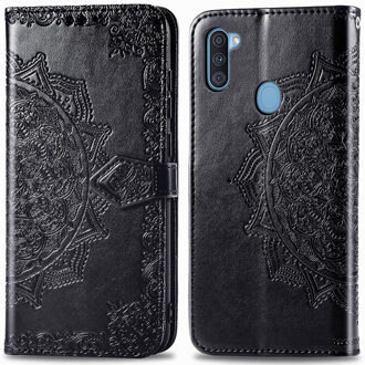 Mandala Booktype Samsung Galaxy M11 / A11 hoesje - Zwart