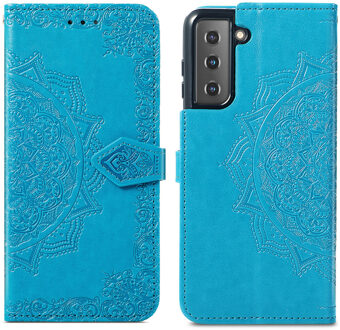 Mandala Booktype Samsung Galaxy S21 hoesje - Turquoise