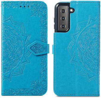 Mandala Booktype Samsung Galaxy S21 hoesje - Turquoise