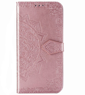 Mandala Booktype voor de iPhone 12, iPhone 12 Pro - rosé goud