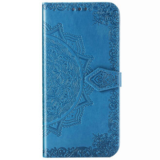 Mandala Booktype voor de iPhone 12, iPhone 12 Pro - turquoise