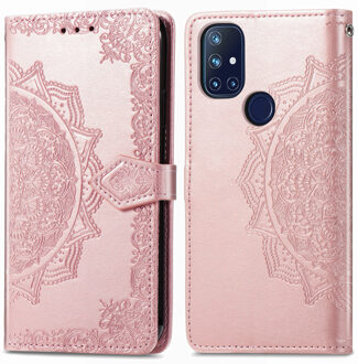 Mandala Booktype voor de OnePlus Nord N10 5G Rosé Goud