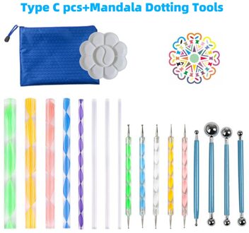 Mandala Puntjes Gereedschap Diy Schilderen Stencils Ball Stylus Palet Penselen Multifunctionele Embossing Dot Kit Voor Canvas Rotsen type 3