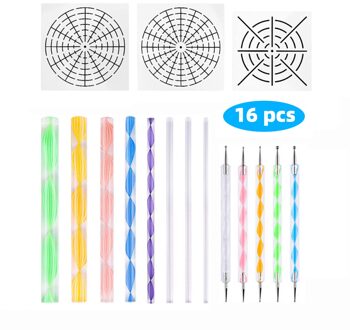 Mandala Puntjes Gereedschap Diy Schilderen Stencils Ball Stylus Palet Penselen Multifunctionele Embossing Dot Kit Voor Canvas Rotsen type 4