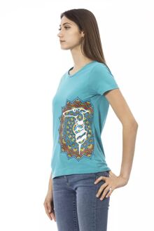 Mandala T-shirt Korte Mouwen Turquoise