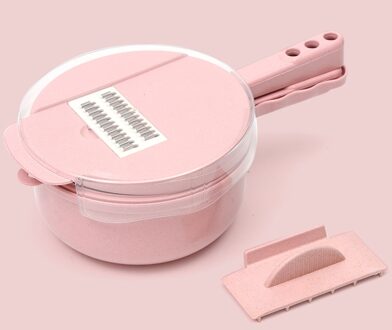 Mandoline Slicer Groentesnijder Aardappel Dunschiller Wortel Ui Rasp Met Zeef Groente Cutter 8 In 1 Keuken Accessoires roze