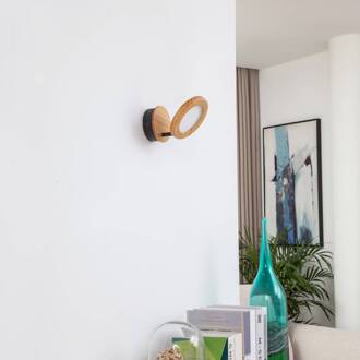 Manel LED spot hout 1-lamp licht hout, zwart, wit