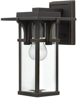 Manhattan - buitenwandlamp in industriële stijl brons, helder